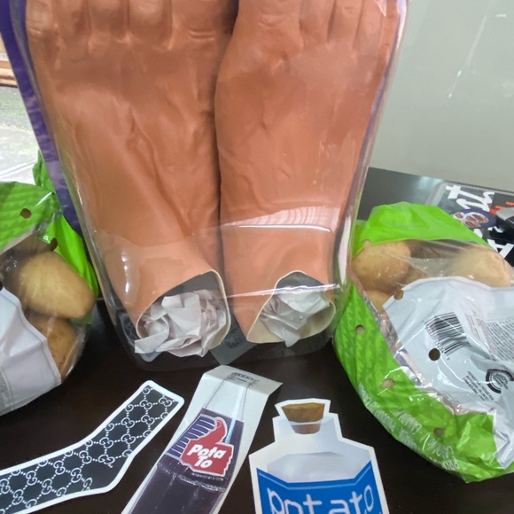 🥳🦶🏻🥔 SOLD OUT limited pairs IMRAN POTATO Caveman Slippers OSFA 🥔🦶🏻🥸 - Picture 8 of 11